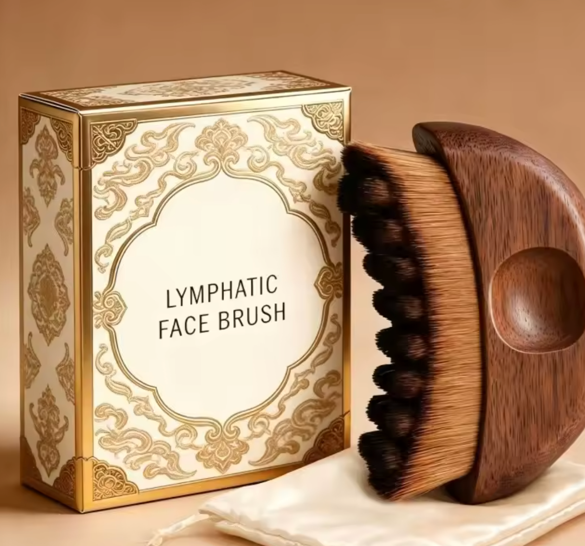 Woman using Lymphatic Contour Face Brush on cheek