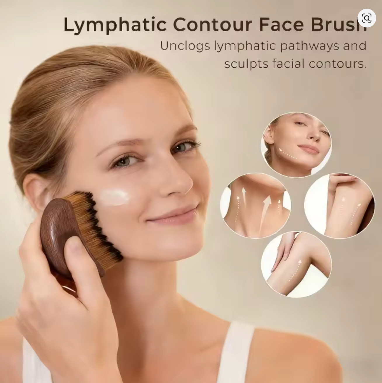Lymphatic Face Brush with ornate gold gift box