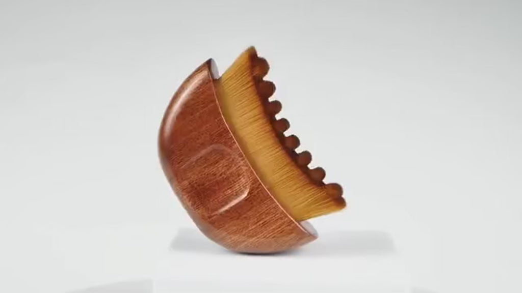 Lymphatic Contour Face Brush — Walnut Wood Gua Sha Sculpting Tool